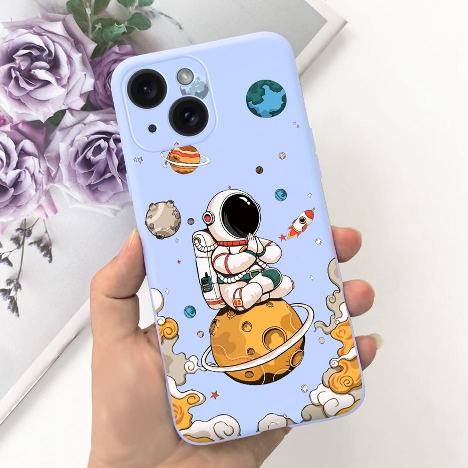 For Apple iPhone 15 Case Stylish Moon Spaceman Cartoon Cover Soft Silicone Phone Case For iPhone 15 Pro Max iPhone15 Plus Bumper