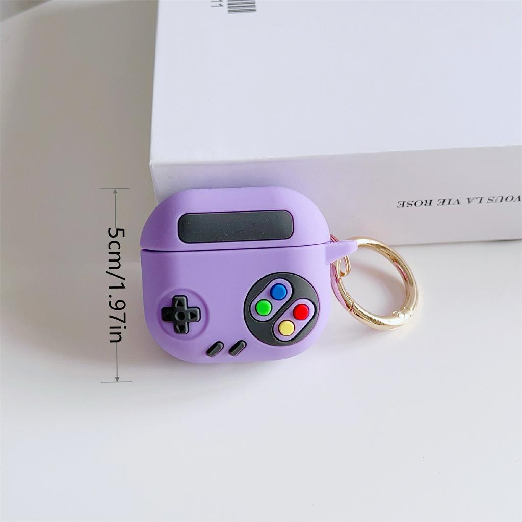For AirPods 4 Silicone Case Game Console Shape Wireless Earbuds Shell with Hook