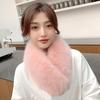 Solid Color Wide Warm Clip Buckle Scarf Women Winter Faux Fur Scarf Neck