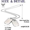 Army Style Double Dog Tag Pendant Mens Necklace, Biker 70cm Ball Chain-Yvan