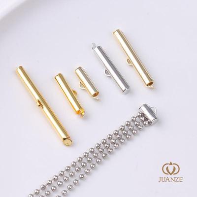 14K/18K Gold-Plated Color-Preserving Bead Chain Sliding Tube Buckle Vest Clip for DIY.