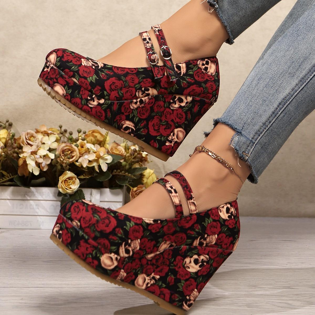 

Модные женские туфли-лодочки 2024 года, новинка, горячая распродажа, женская обувь, модные туфли на платформе с принтом, танкетки, женские трендовые элегантные туфли на каблуках для женщин, Zapatos De Mujer 41 ярко-розовый