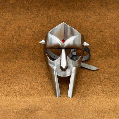 MF Doom Gladiator Mask Anti-Rust Steel Face Mask for Cosplay, Costumes Christmas Gifts