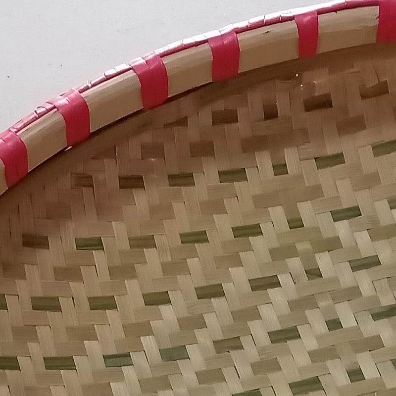 Large Handmade Bamboo Winnowing Tray & Deep Sieve Basket for Drying & Tea Leaves