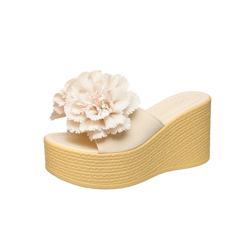 New Wedges Sandals Women Slippers Summer Beach Platform Shoes Flower Slippers Women High Heel Slippers Women Fashion34-43