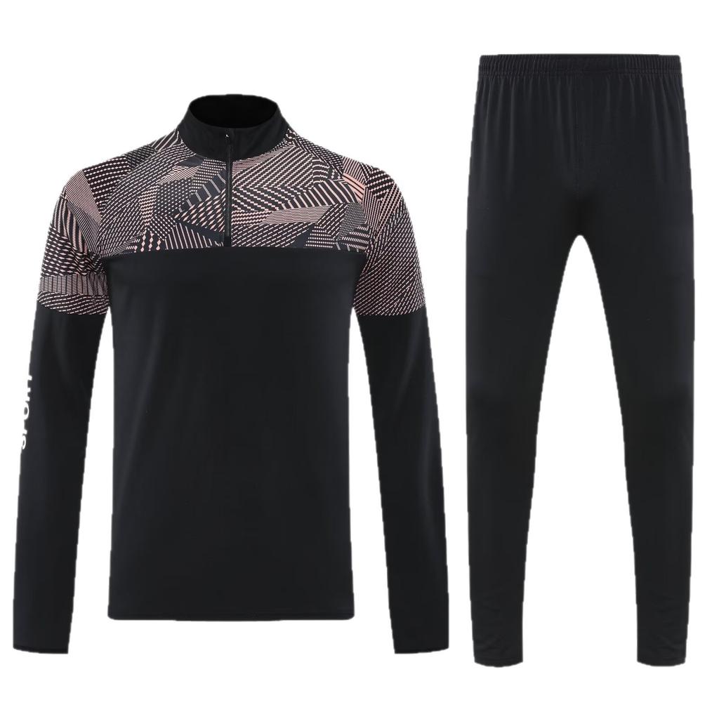 Light Plate Half Zipper Casual Sportswear Basic Trousers Football Training Suit Set