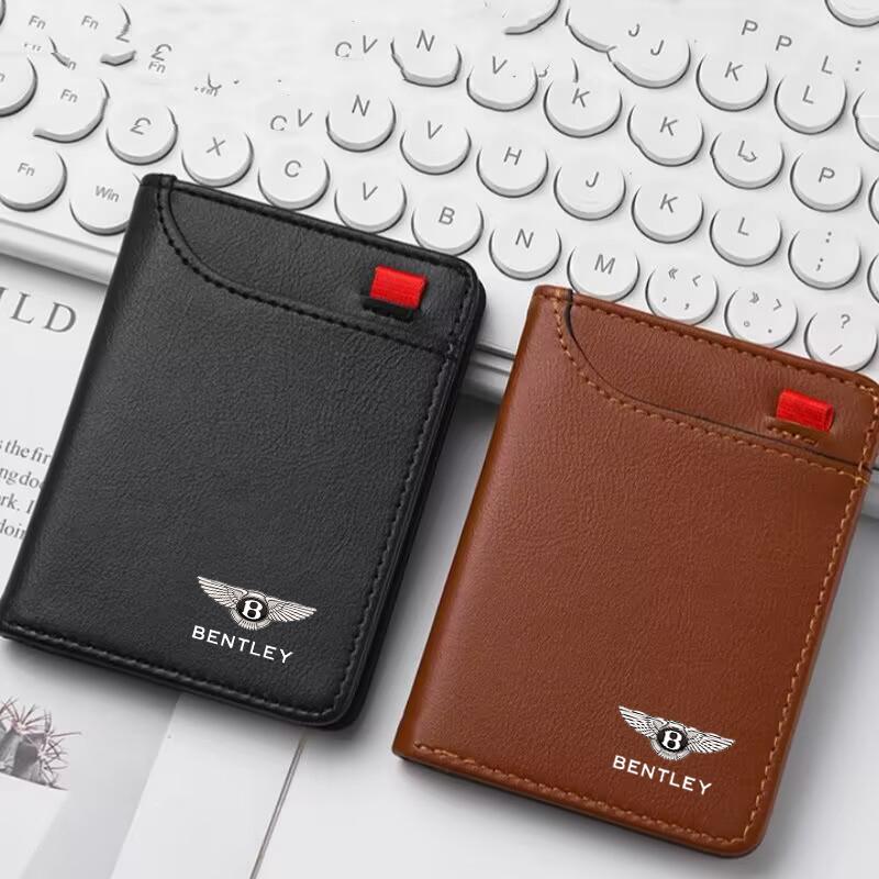 Car Emblems Soft Portable Small Wallet Holder  for New Bentley Flying Spur Continental GT Bentayga Mulsanne Auto Accessories