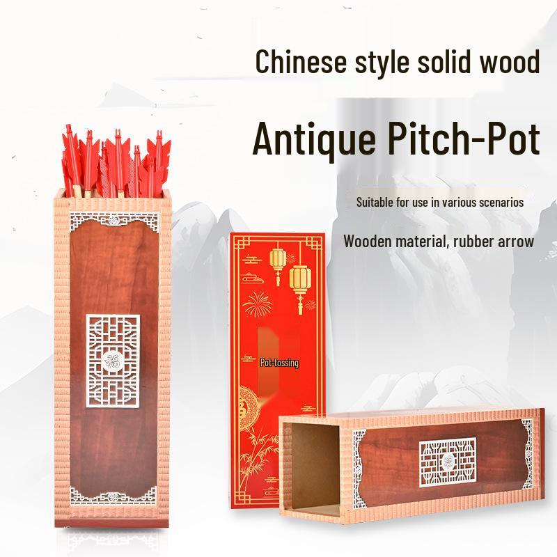 

Dragon Boat Festival Feather Arrow and Ring Toss Game Set - Antique Style for Weddings, Kids, and Kindergarten Activities темно-рудий