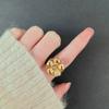 Mote Fidget Spinner Ring Angst for Kvinner Flere Krystall Solsikke Fingerringer Roter Anti Stress Zirkon Bryllupsgave