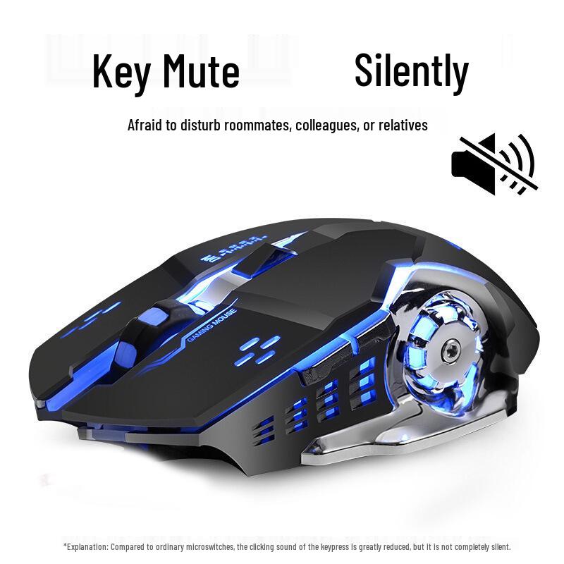 2.4G Wireless Silent Rechargeable Mouse for Computer, Laptop, Office & Gaming with Luminous Feature