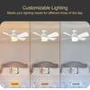 LED Deckenventilator Licht Fernbedienung 3 Farben Dimmbar Schraubventilator Lampe Wohnzimmer Schlafzimmer Zuhause Moderne Dekor Beleuchtung Lampe