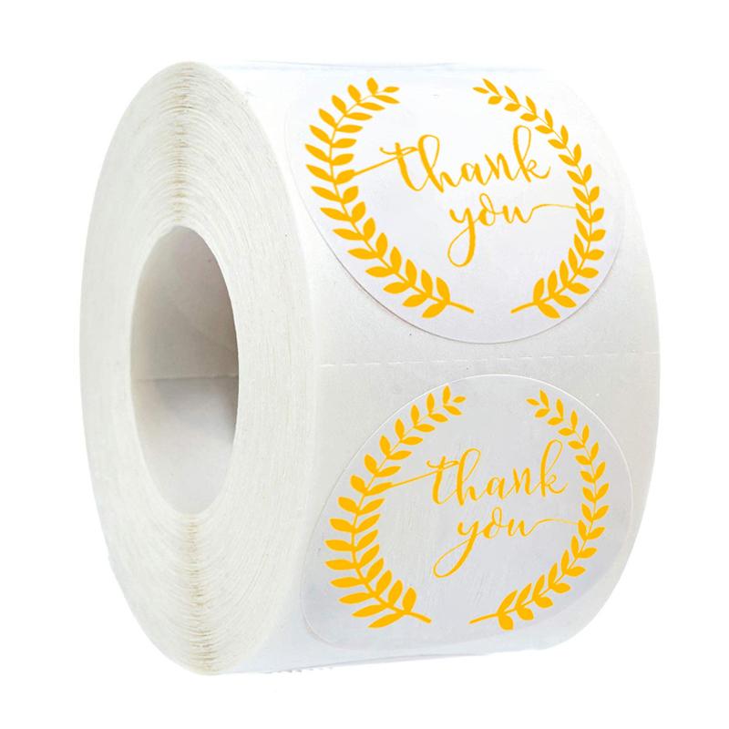 50-500pcs Labels Thank You Stickers Round Wedding Stickers For Party Favors Decoration Envelope Seals Stationery Stickers