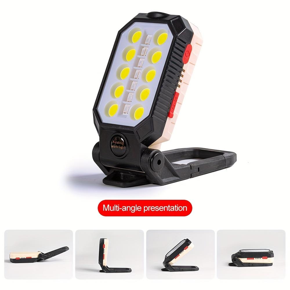 Lampă de lucru COB reîncărcabilă prin USB, lanternă LED portabilă, lanternă de camping rezistentă la apă, cu design cu magnet reglabil, cu afișaj de putere, lanternă multifuncțională