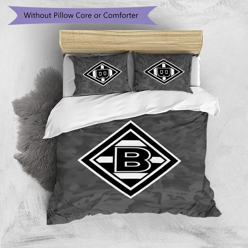 3pcs Borussia Monchengladbach logo pattern bedding set duvet cover set includes duvet cover &pillowcases,perfect all season bedroom decoration&gift