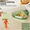 3Pcs Corner Sink Strainer Baskets Strong Load-bearing Simple Installation Suction Cup Triangle Storage Racks with Drain Hole