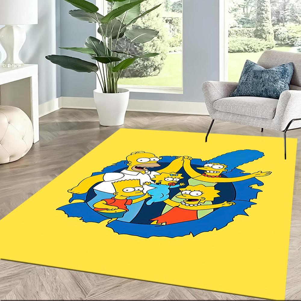 Simpsons Family Gathering Square rugs are a great choice for living rooms, bedrooms, home décor, and as gifts.