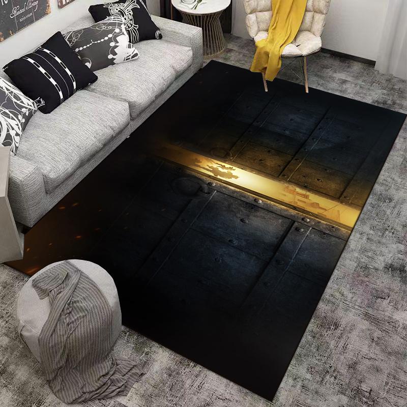 Mysterious Adventure Rug with Doorway Silhouettes Suitable for use as an anti-slip game mat for living room and bedroom sofas