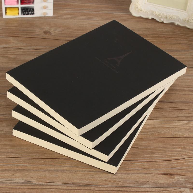 B5 Notebook,Sketchbook 140 Thickened Pages Black Cardboard Cover Blank Inner Pages For Quality Fine Art Painting And Doodle