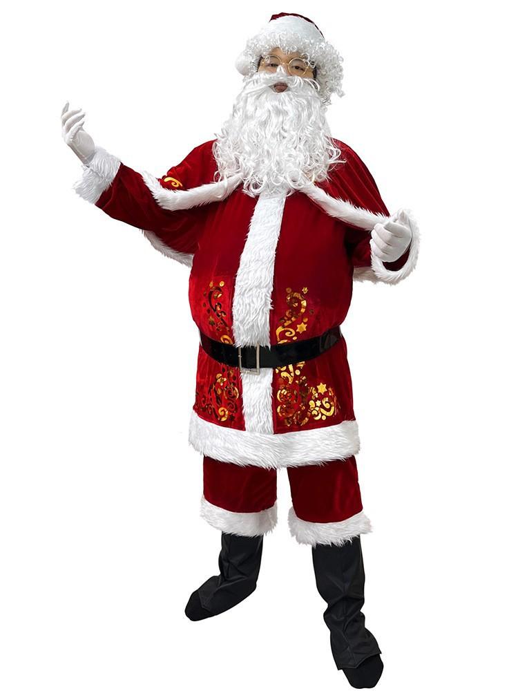 Neuer Weihnachtsmann-Anzug Bühnenauftrittskleidung, Paaranzug 6XL Weihnachts-Übergrößenkleidung