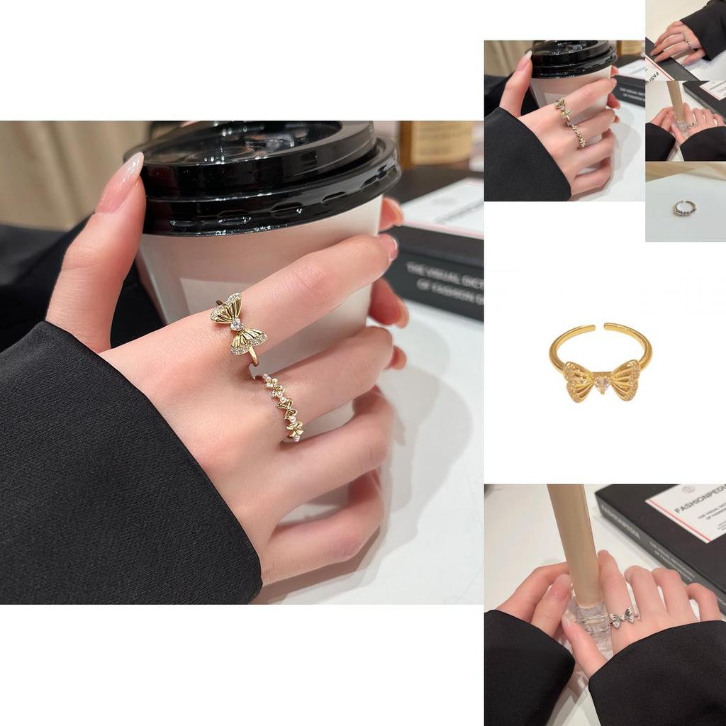 Eleganter Verstellbarer Schmetterling 925 Sterlingsilber Ring Für Damen Im Sommer-Modestil