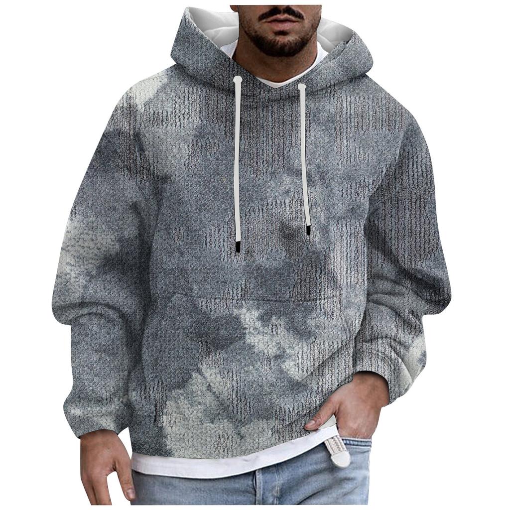 Palton cald de pluș cu imprimeu pentru bărbați Pulover din lână Palton casual Pulover de buzunar Palton de toamnă și iarnă