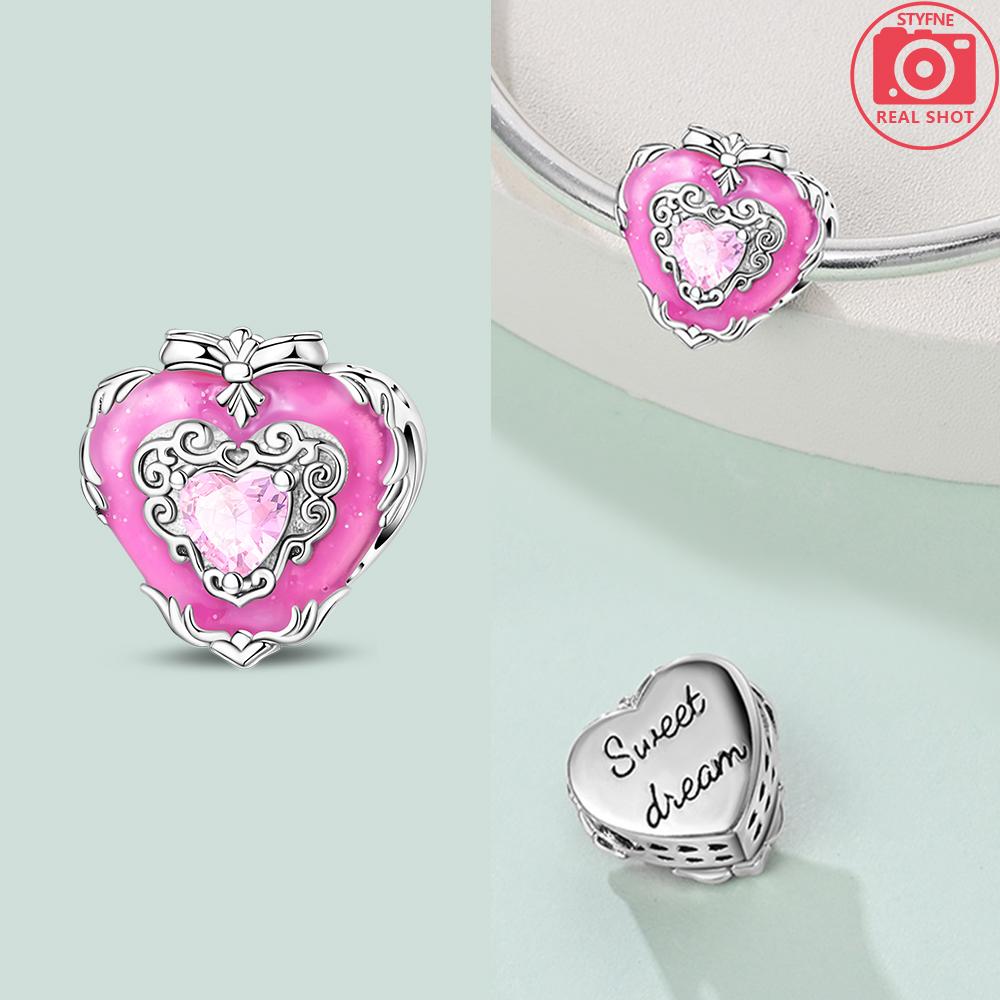 

Charms Pink Car Butterfly Handbag Beads Fit Bracelet Copper Original Women Jewelry Fine Gift Diy Accessory