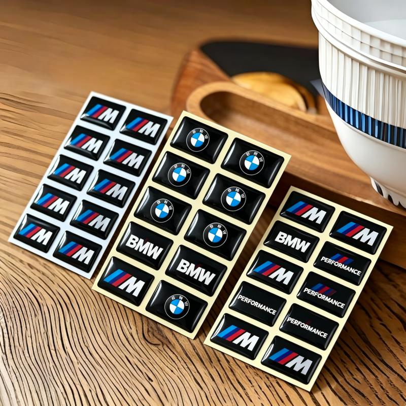 16/17/18/19mm For BMW M M3 G20 E36 E34 X6 G20 G30 X3 M5 M6 Glue Emblem Car Fender Badge Trunk Steering Wheel Sticker Accessories BN7