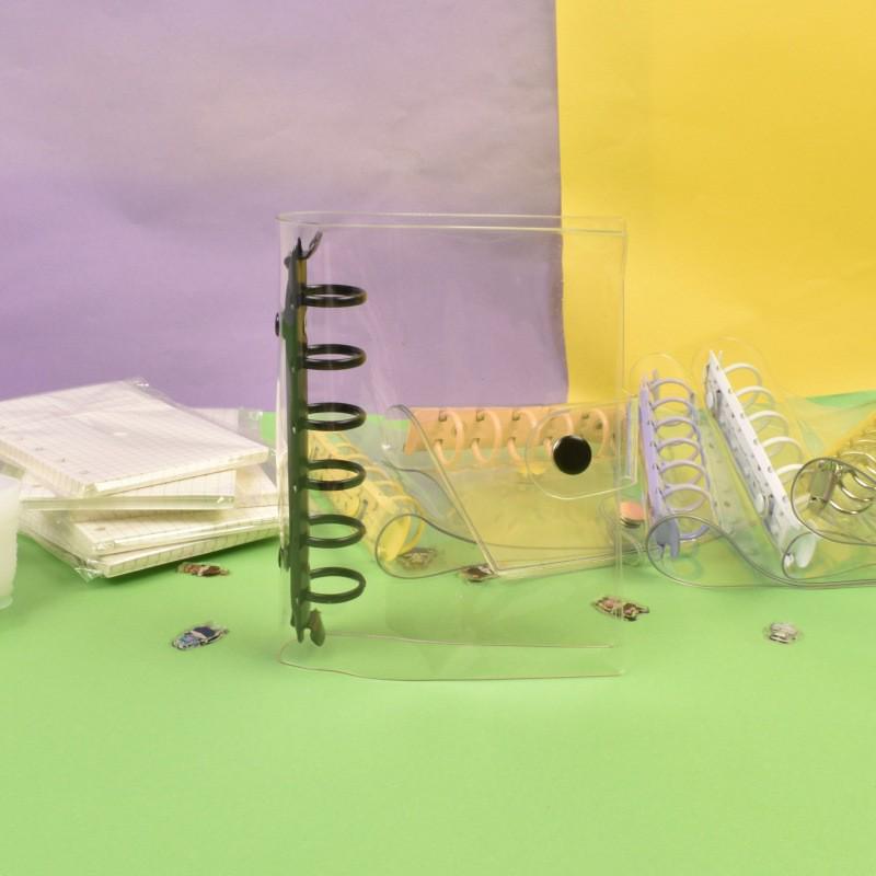 Transparent PVC A5 Planner Cover with Refillable Binder & Zipper Bag