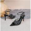 New with Rhinestones Women's High Heels Sandals - Summer Stiletto Heel Pointed Open Toe Versatile High-heeled Sexy Wedding Shoes
