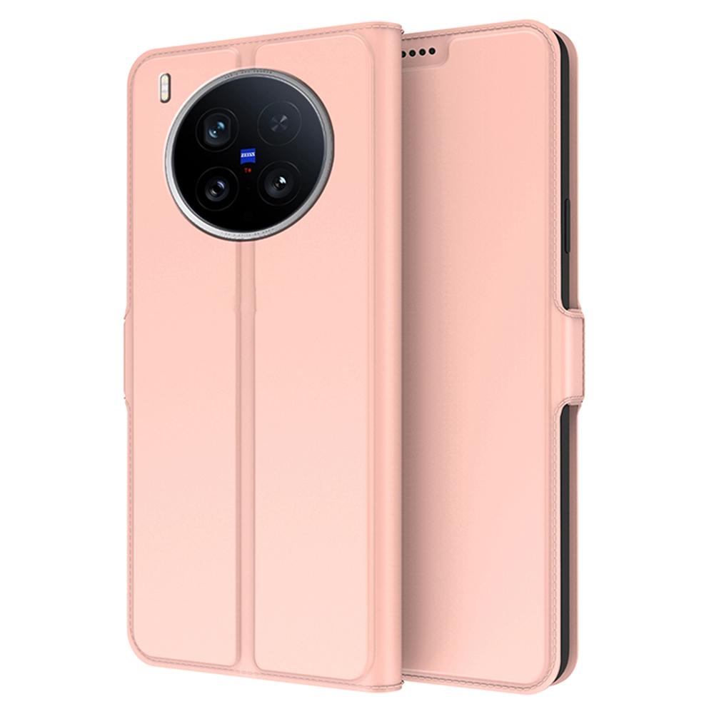 

For vivo X200 Ultra 5G Case Shockproof TPU Inner Shell Leather Phone Cover Card Slot Rose Gold