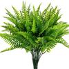 Artificial Boston Fern Hassle Free Lifelike Artificial Shrubs Stems for House Plastic Outdoor