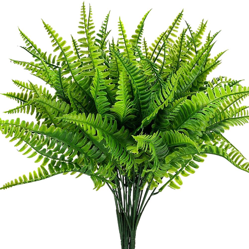 Artificial Boston Fern Hassle Free Lifelike Artificial Shrubs Stems for House Plastic Outdoor