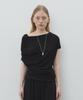 Mohe Shirring Off Shoulder Tee _ Black