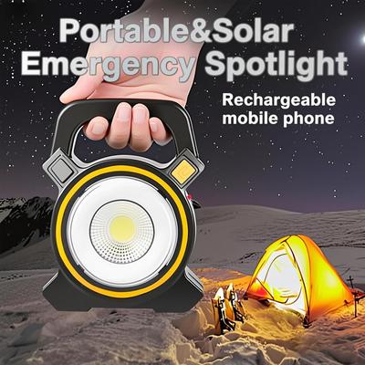 Outdoor LED Portable Lantern Tent Light COB Work Lamp Solar Emergency Spotlight Rechargeable Floodlight for Hiking Camping Light
