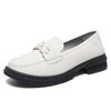 Foreign Trade Women's Shoes Loafers Spring Casual Leather Surface Comfortable and Fashionable Versatile Flat Shoes Soft Sole Women's Small Leat