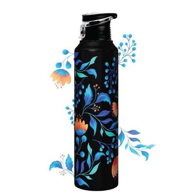 Water Bottle 1 Ltr, Bloom In Dark, Stainless Steel Sipper Bottles for Girls, Boys, Adults & Kids, Gym, Sports, Fridge Use  1000 Ml