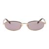 Triangle Logo Metal Oval Sunglasses Women's Gold