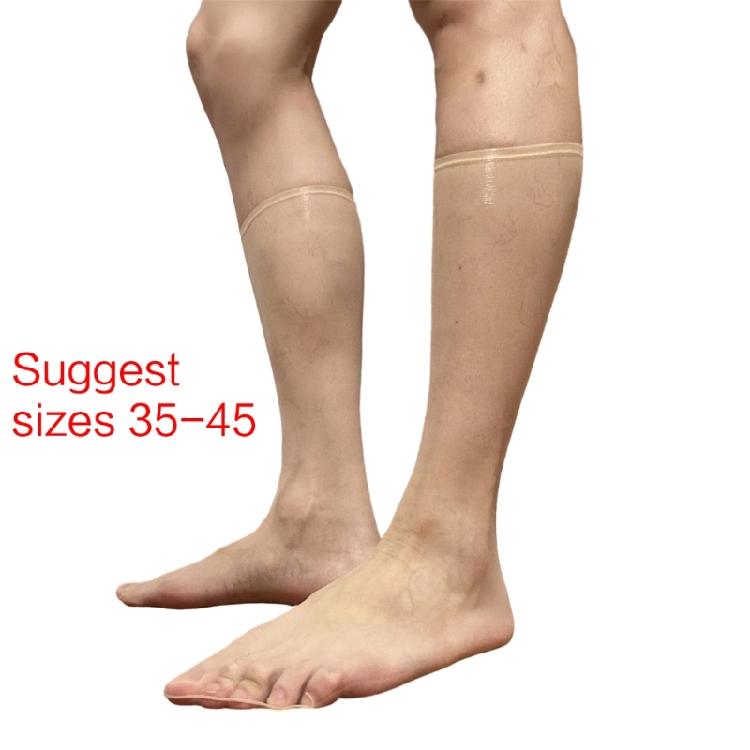 Men's Over the Calf Socks Sheer Nylon Knee Highs Dress Socks Breathable Light Formal Socks Business Dress Socks Gifts