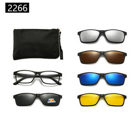 Cross-border TR90 Sunglasses Set: 1 Frame, 5 Polarized Lenses, Unisex, Trendy Driving with Pouch