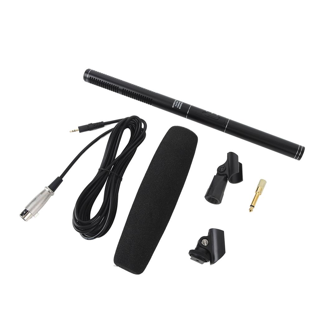 Condenser Shotgun Microphone Cardioid Professional Camera Microphone with 3 Pin XLR Connector for Digital SLR Camcorder