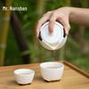 Mr. Nanshan Panda Ceramic Travel Kung Fu Tea Set (1 Pot, 2 Cups)