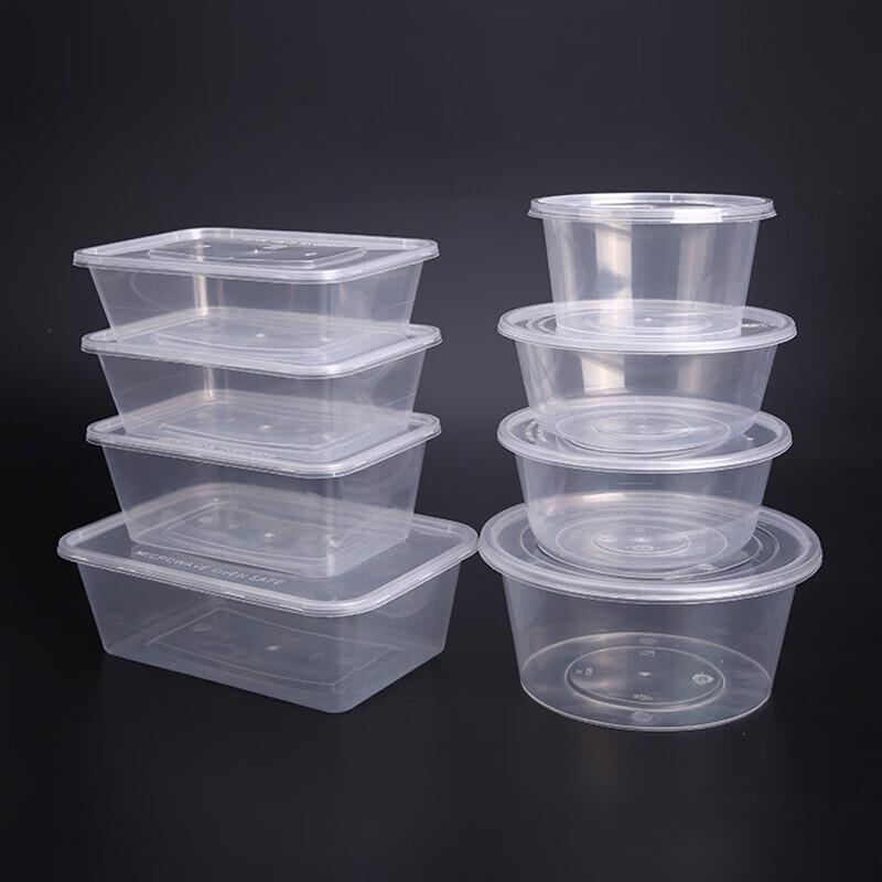 Disposable Rectangular Plastic Takeout Food Containers with Lids