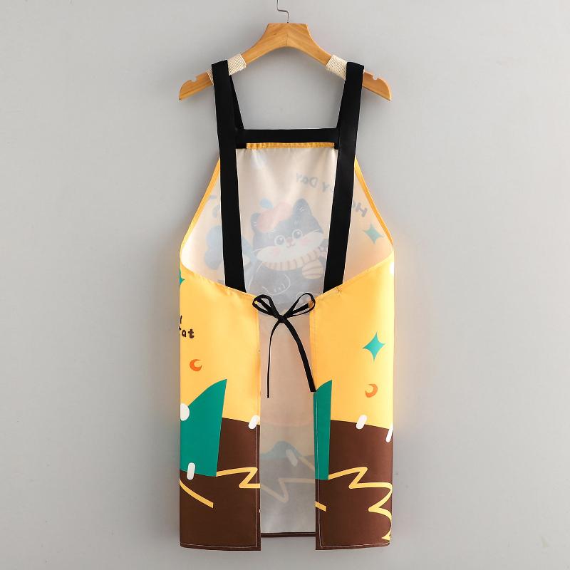 Cute Cartoon Cat Dog Apron With Large Wipe Hand Pocket Waterproof Sleeveless Bib Apron For Kitchen Cooking Household Cleaning