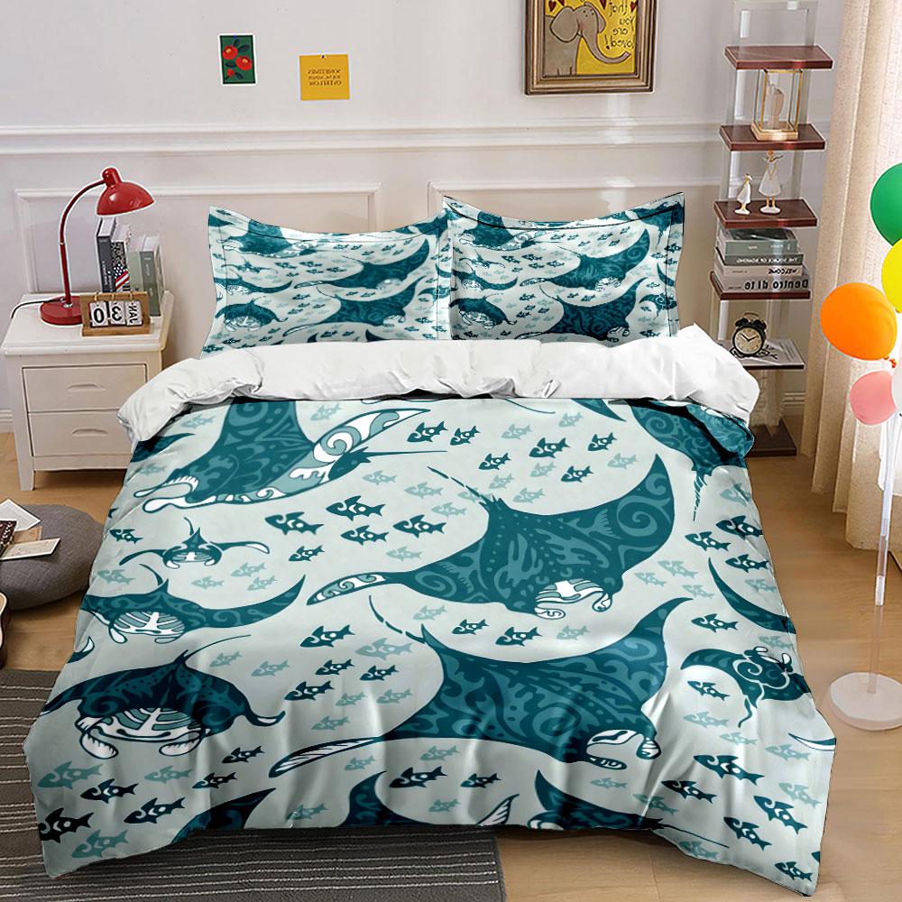 Manta Ray and Fish Pattern Bedding