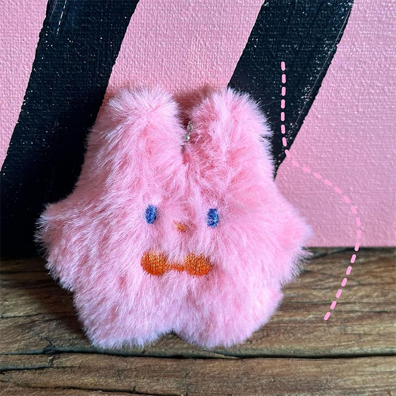 

Брелок с плюшевым кроликом из мультфильма, милая мягкая игрушка-кукла, брелок для ключей в виде машинки, кулон, украшение для рюкзака, аксессуары для пары, друга, подарок розовый