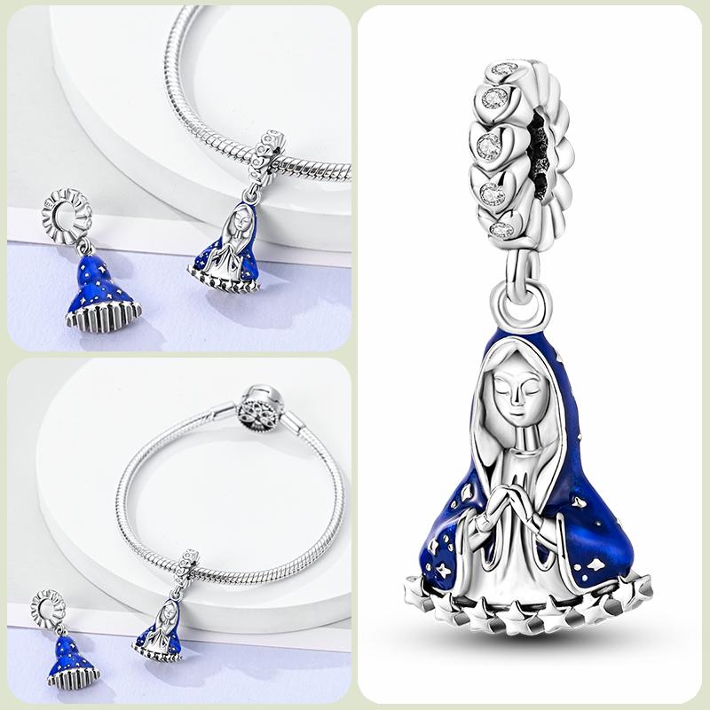 Modne koraliki zawieszki S925 ze srebra próby 925 w stylu klasycznym i romantycznym z motywem żółwia lotosu, odpowiednie do oryginalnej bransoletki DIY na prezent