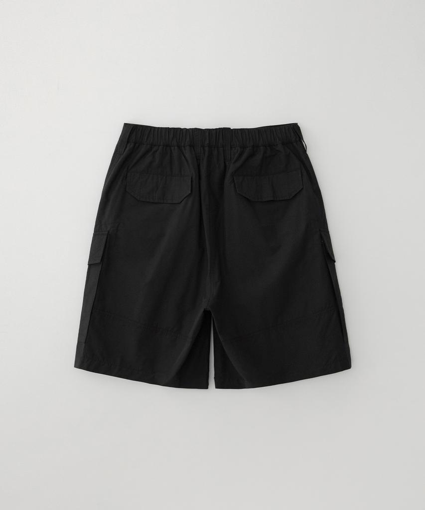 PUBLICFIGURE Chambray Patch Pocket Half Pants_Black