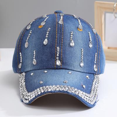 Hut Damenmode Vielseitige Strass Schmetterling Kappe Frühling und Sommer Sonnenschutz Sonnenhut Damen Diamant Baseballkappe