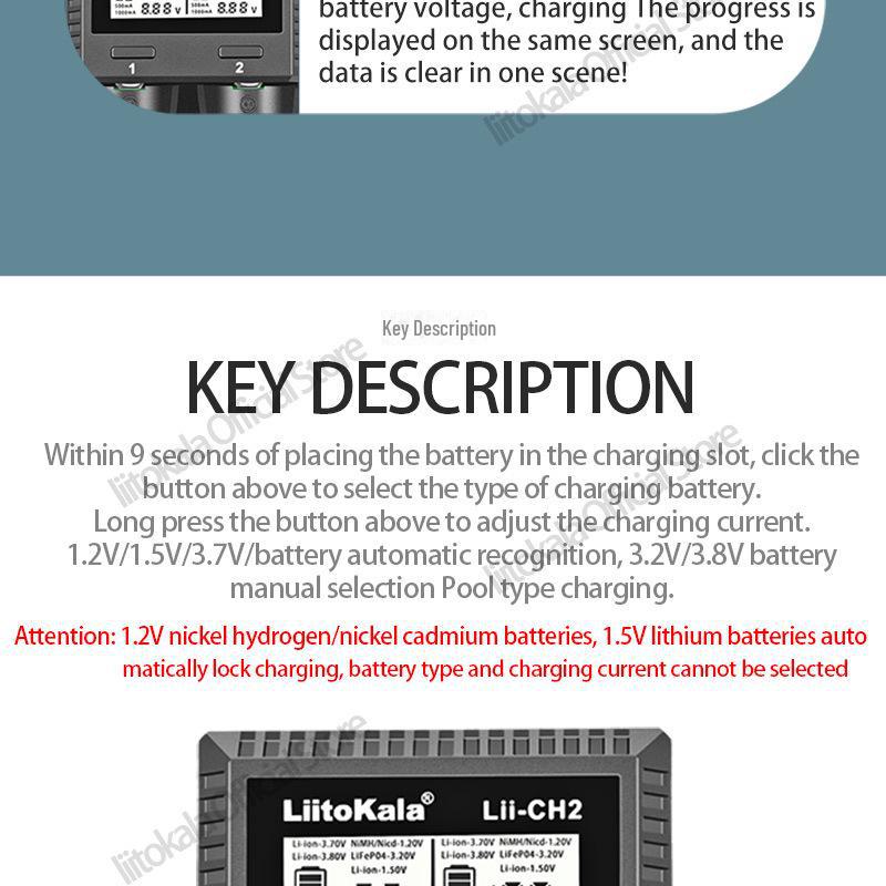 Litokala Lii-CH2 2024 Smart-Ladegerät: 1.5V/1.2V/3.2V