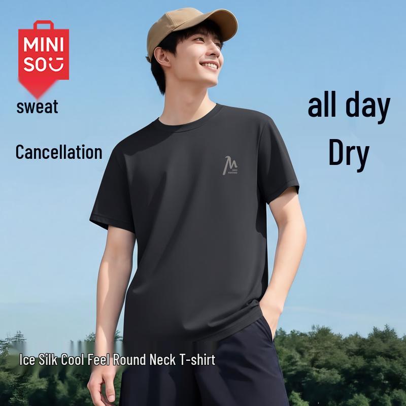 MINISO Men s American Retro Quick-Dry Cooling Short Sleeve T-Shirt 3XL